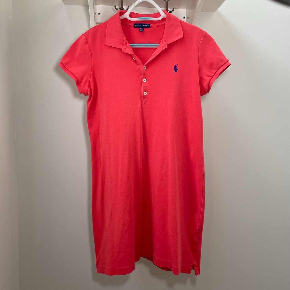Ralph Lauren Polo Collared Dress, with Blue Embroidered Logo, Womens Size Medium